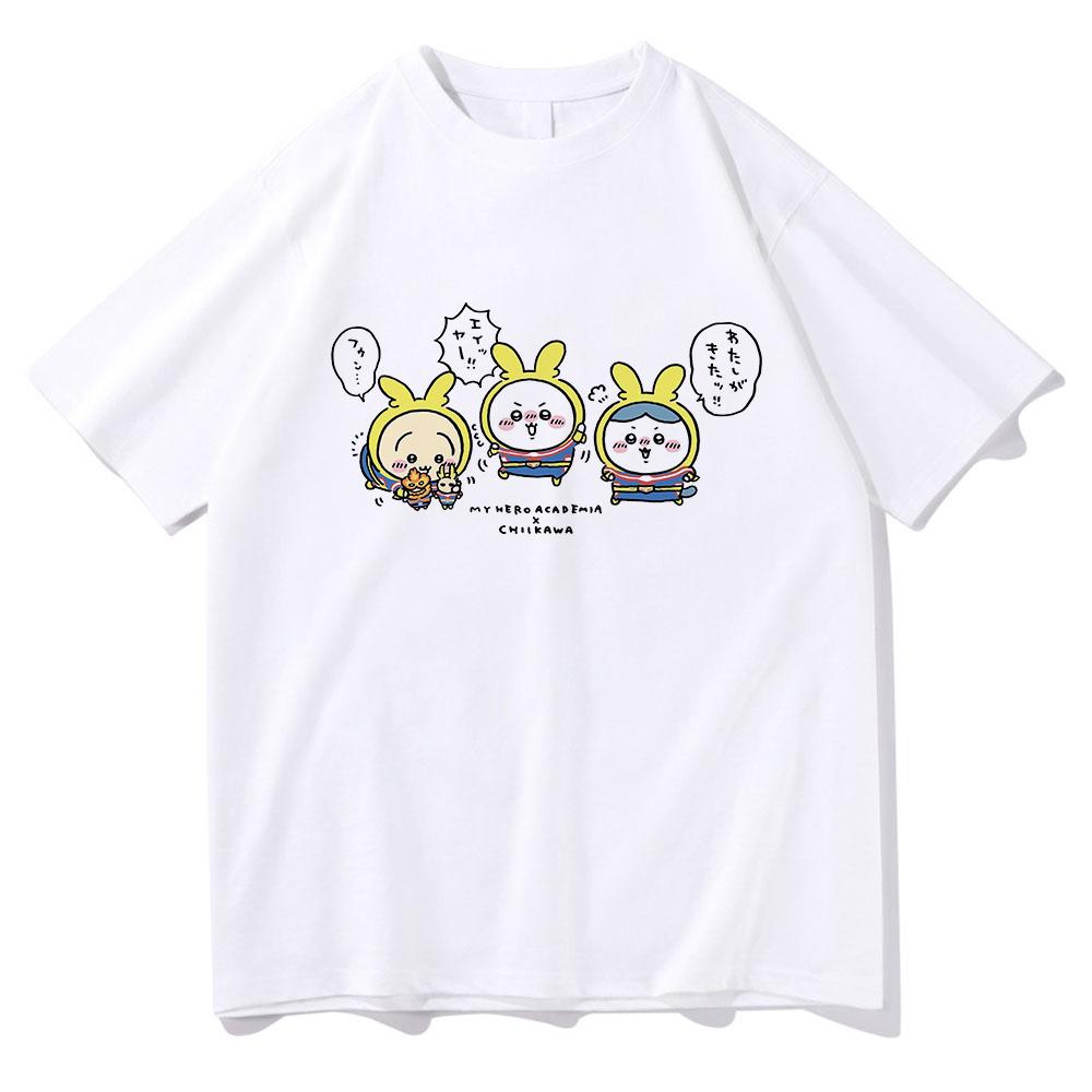 Kawaii Chiikawa T Shirt Unisex  Harajuku Graphic T-Shirt Unisex Japanese Anime Cartoon Casual Sand Cotton Tees Shirts Korea Clothes