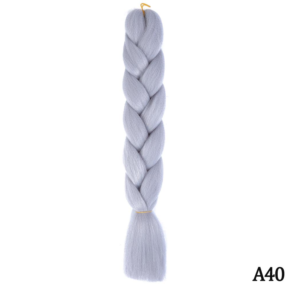 Jumbo Braid 24 дюйма Синтетические плетения волос Ombre Jumbo Наращивание волос для женщин DIY Косы для волос Розовый Фиолетовый Желтый Серый
