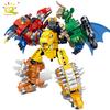 Jurassic Dinosaur Building Blocks 670pcs 6in1 Dino Mecha Toys City Series Robot Model Bricks Set for Children Kids Gift