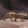 Lucky Animal Cheetah Small Statue Brass Brass Leopard Miniatures Leopard Figurines  Tea Pet