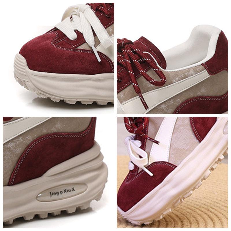 Fujin 8cm Chunky Sneaker Ergonomic Suede Genuine Leather Comfy Leisure Loafer Ethnic Autumn Soft Flats Vulcanize Shoes Woman