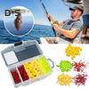 Soft Fishing Lures Kit Vibrant Color Realistic Looking Mini Size Artificial Worms Fishing Bait with Storage Case