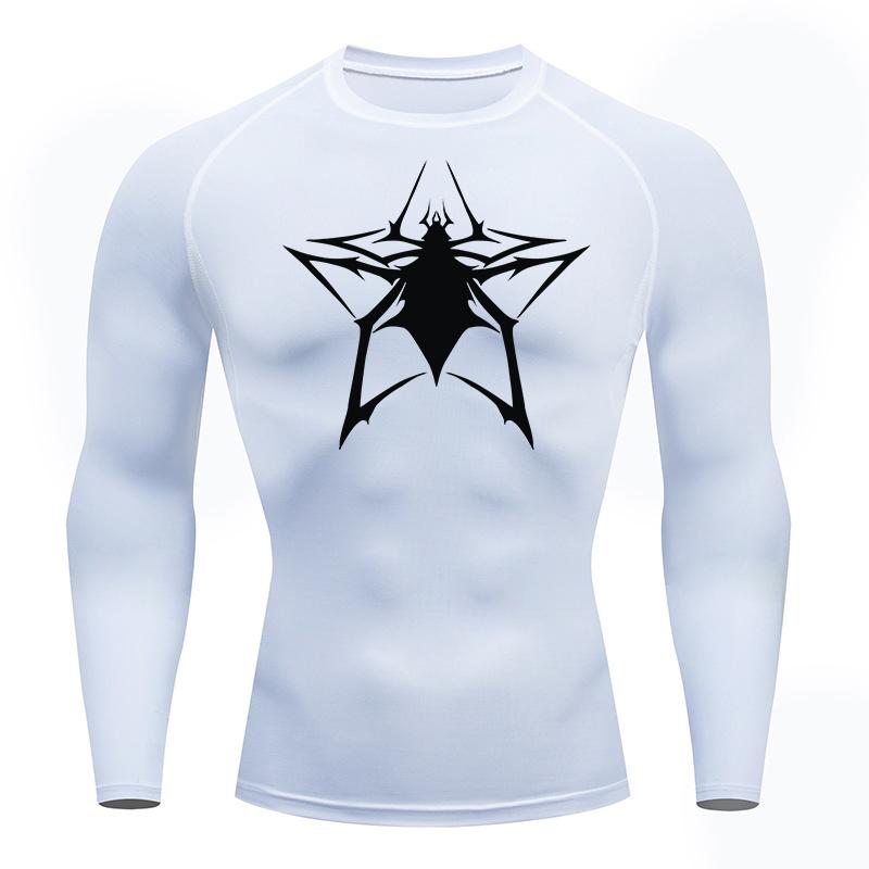 Компрессионные рубашки с рисунком паука для мужчин, спортивные быстросохнущие футболки, топы, спортивные тренировки, бег, нижнее белье, базовый слой, рашгард