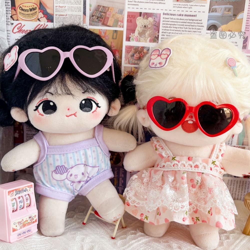 Plush Doll for 1/31/4 BJD For 20cm Dolls Plush Doll Eyeglasses Glasses Clothes Cute Heart Frame