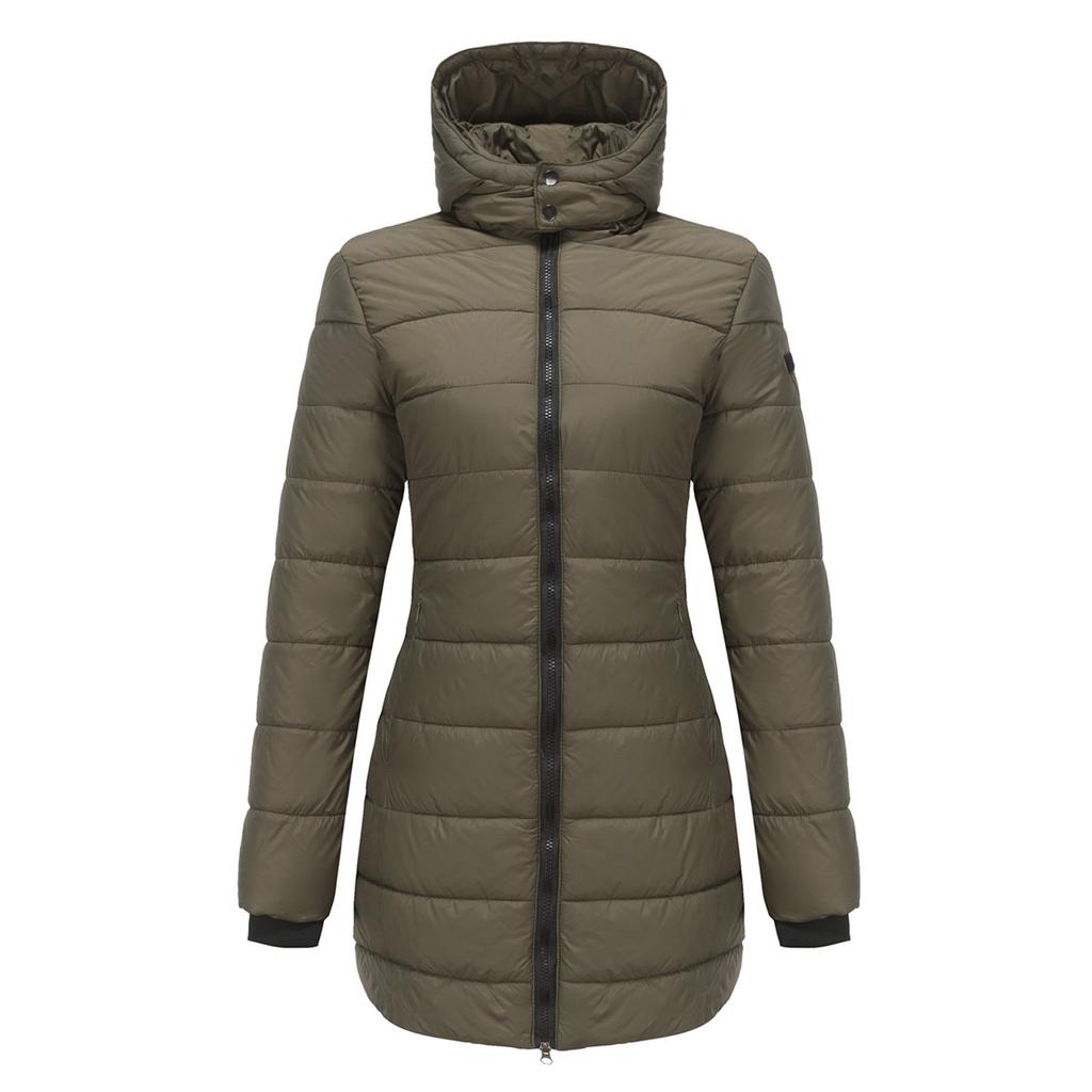 Women's Solid Colour Removable Hood Long Sleeve Autumn And Winter Warm Jacket Cotton Coat