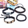 4шт/комплект многослойный мужской браслет регулируемый веревочный браслет ювелирные изделия
