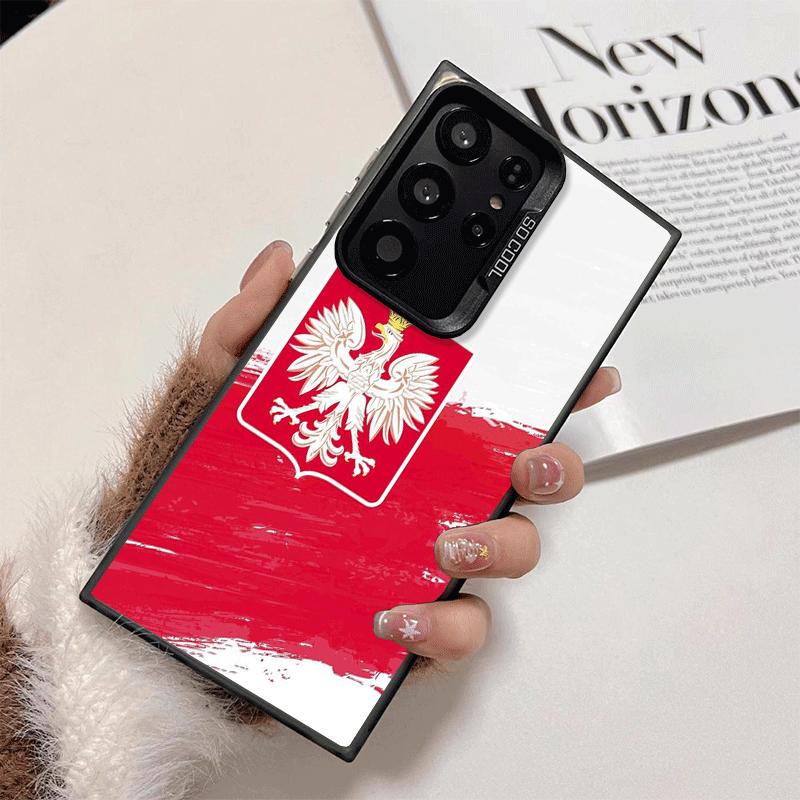 Чехол для телефона с флагом Польши (бело-красный), мягкий, для Samsung Galaxy S24 S25 FE S26 Edge S23 Ultra S22 Plus S21 + Ударопрочный задний чехол