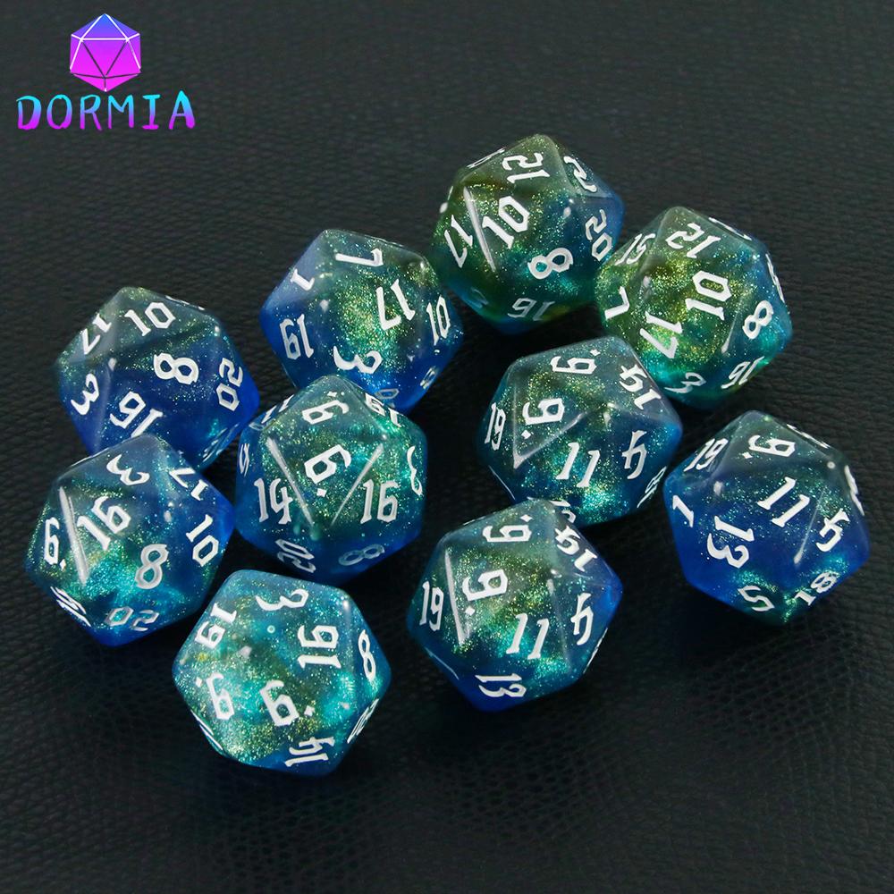 20-гранные разноцветные многогранные игральные кости D20, удивительные блестящие игральные кости для ролевых игр, DND, обучение математике, настольные игры