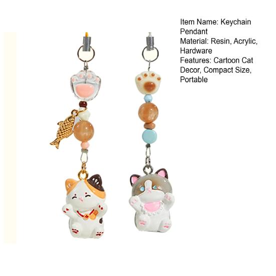 2Pcs Keychain Pendant Animal-themed Design Lightweight Miniature Key Holder Emotional Healing Keychain Multi-Use Bag Phone Charm