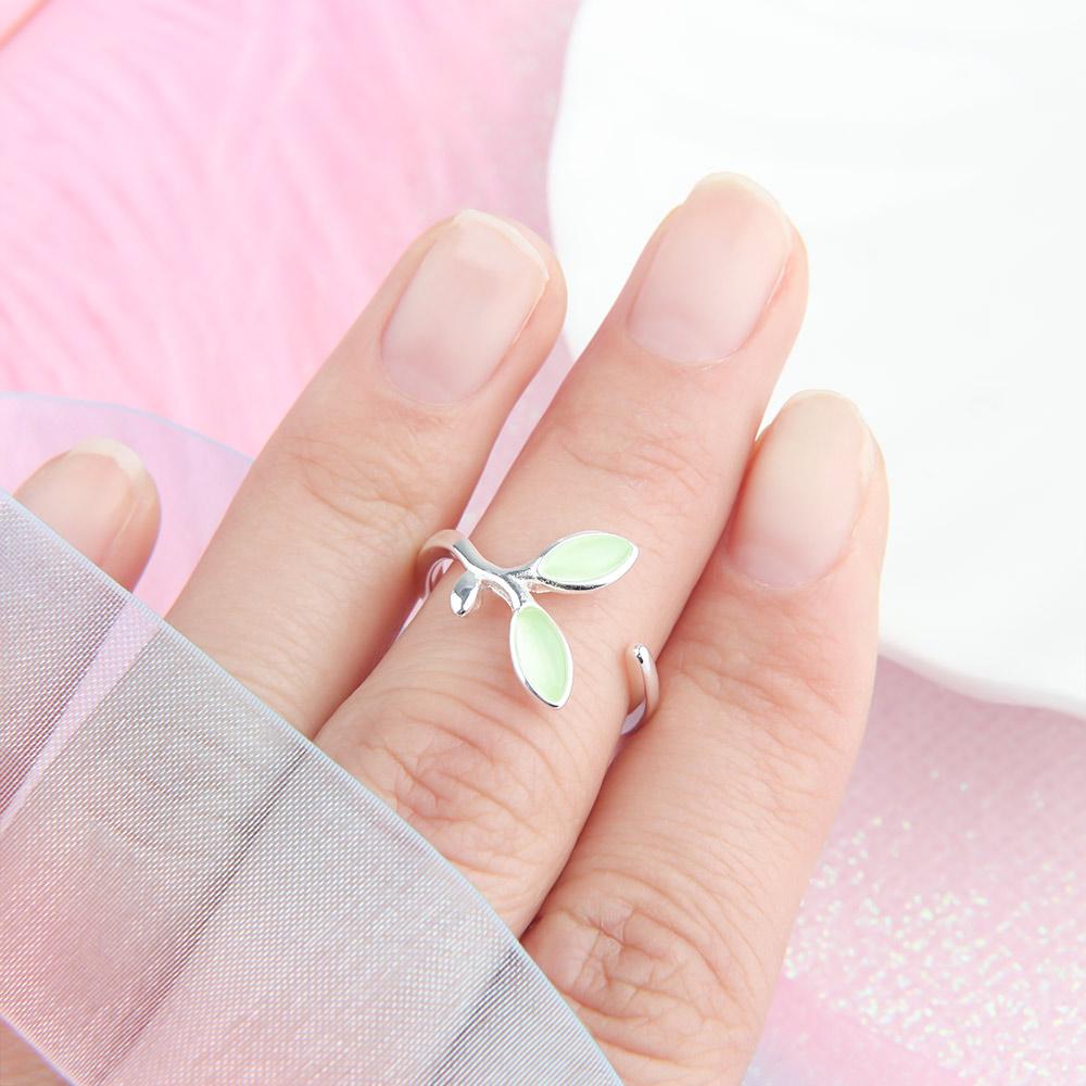 Шарм Листья Бутоны Кольцо Кольца Модные Украшения Украшения Для Пальцев Открытые Кольца