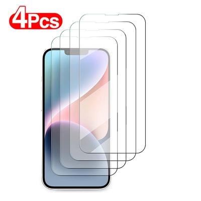 4 шт. 4 шт. для iPhone 15 Pro Max 14 Plus 13 12 Mini 11 X XS MAX XR 7 8 SE 2022 2023 6 6S Plus закаленное стекло стекло прозрачная защитная пленка для экрана с полным клеем
