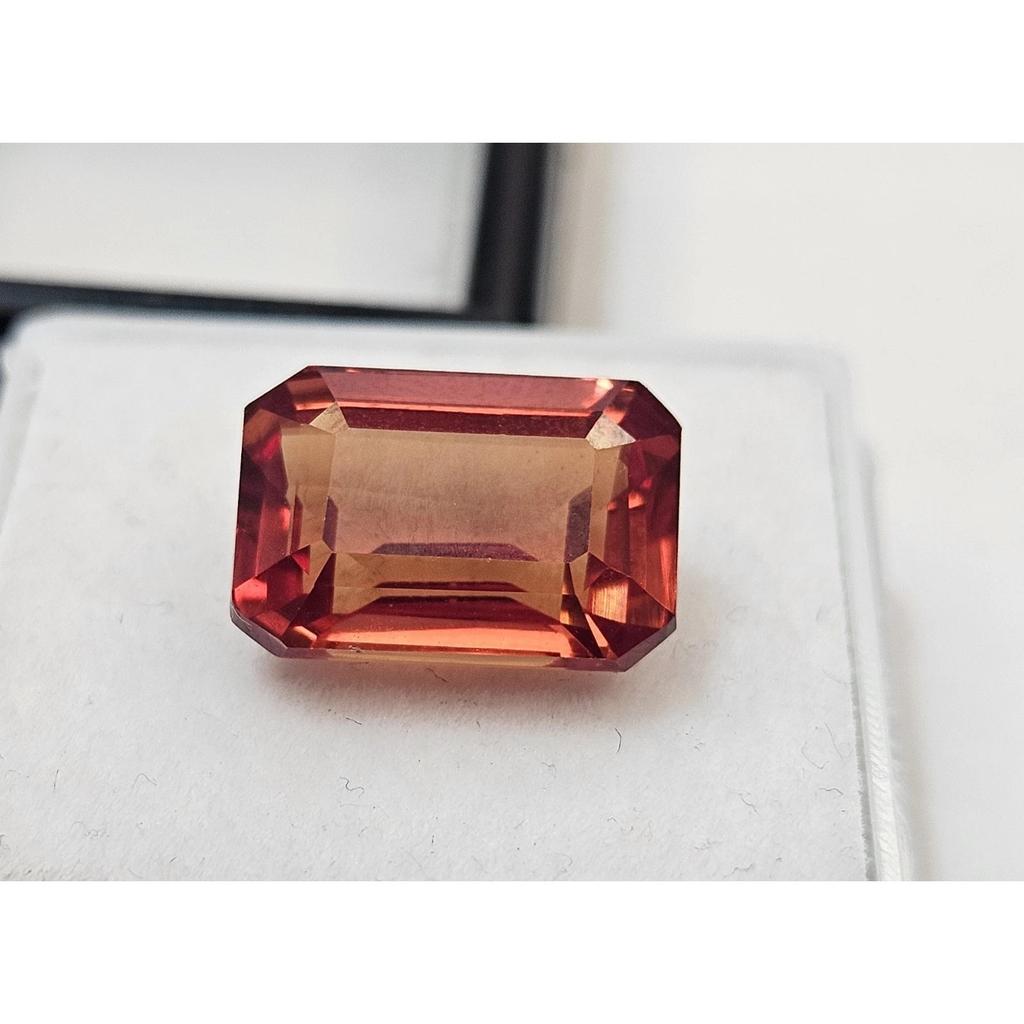 Emerald Cut Natural Padparadscha Sapphire 8+ Ct Fabulous Certified Gemstone