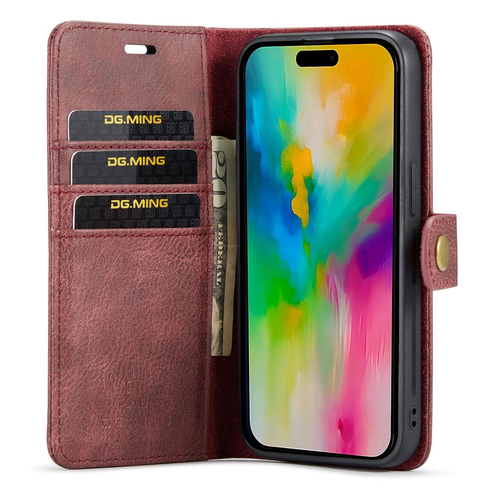 DG.MING Чехол для iPhone 16 Pro Max Съемный Разделенный Кожаный Чехол для Телефона