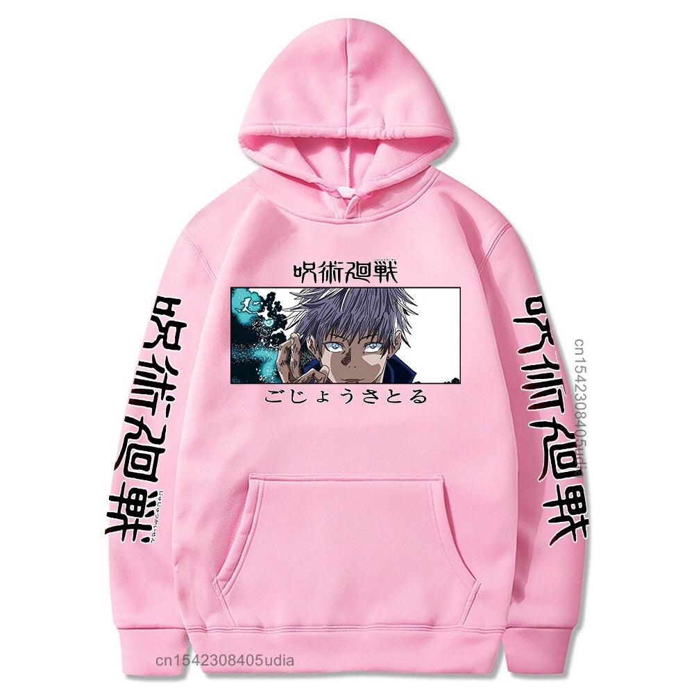 Anime Jujutsu Kaisen Satoru Gojo Print Graphic Hoodies Vintage Oversized Sweatshirt Long Sleeves Cotton Hoodie Men Women Clothes