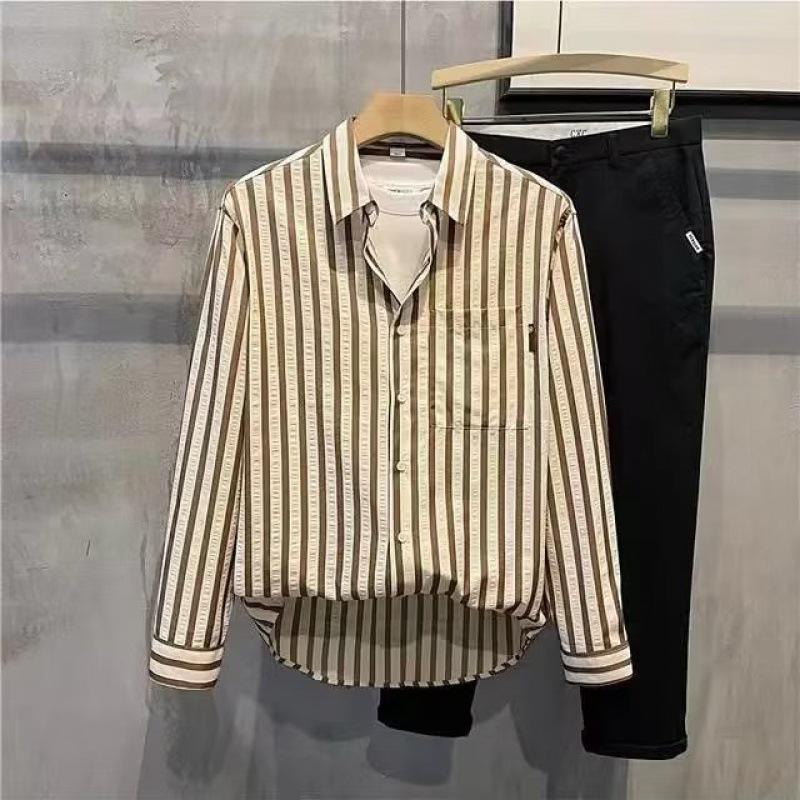 Мужская повседневная рабочая куртка в гонконгском стиле — с длинными рукавами, свободного кроя, для весны и осени