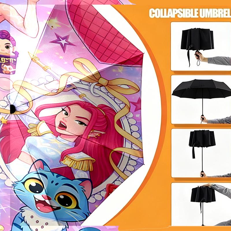 Girl group Print Umbrella Automatic Opening/ Closing - Portable Foldable Design - Daily use for Travel/Outdoor - Gift for Birthday