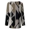 Women's Fashion Casual Irregular Patchwork Color Print Loose Medium Long Long Sleeve Top