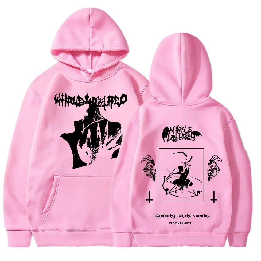 Толстовки с капюшоном для рэпера Playboi Carti, музыкальный альбом Whole Lotta, красные толстовки Devil satan, винтажный пуловер большого размера в стиле хип-хоп, уличная одежда