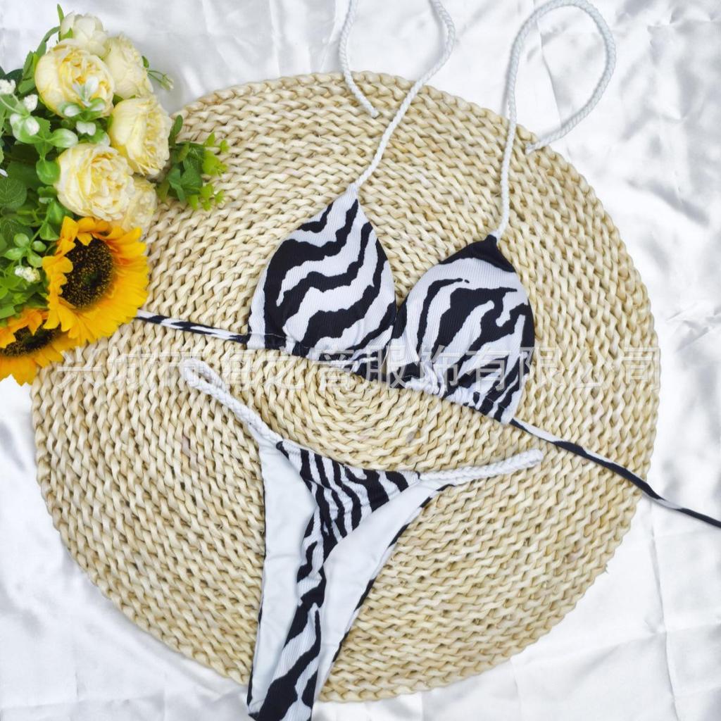 Европейский и американский новый плетеный треугольный купальник-бикини