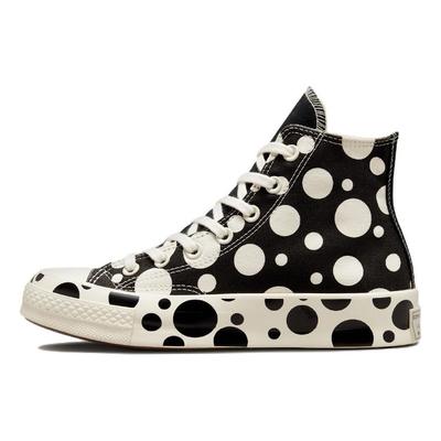 Chuck 70 High Polka Dots - Черные женские кроссовки Egret A01182C
