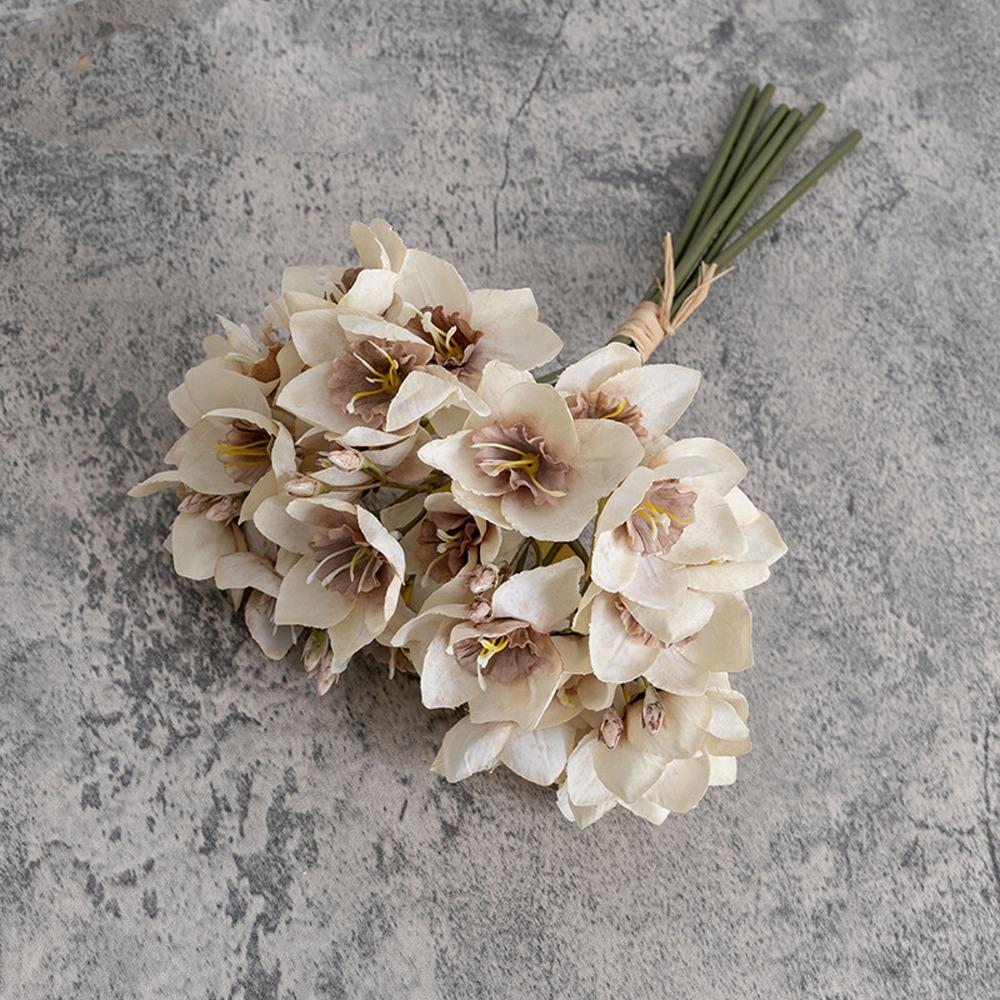 Роскошный шелковый цветок нарцисса Элегантный искусственный цветок Искусственный букет нарциссов Декор для сада на открытом воздухе