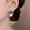 Темпераментные Элегантные Серьги-пусеты с Черной Камелией и Жемчугом для Женщин Девушек Модные Циркониевые Серьги-цветы Ювелирные Аксессуары Подарки