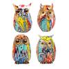 Граффити Сова Фигурка Сова из смолы Украшение для рабочего стола Многоцветная статуя Совы для дома Подставка под телевизор Офисная книжная полка Украшение стола