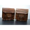 Side Pouch Saddlebags Saddle Panniers Bag Motorcycle Pouch Brown Leather 2 Bags
