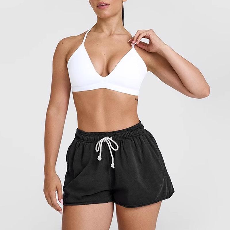 Женский сексуальный спортивный бюстгальтер с глубоким вырезом и тонкими бретельками для занятий йогой, бега и повседневной носки