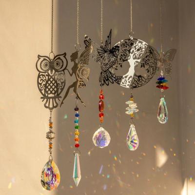 Кристалл Suncatcher Призма Подвесной Радужный Охотник Окно Колокольчик Дерево Жизни Автомобильное Искусство Подвесной Кулон Украшения Дома и Сада