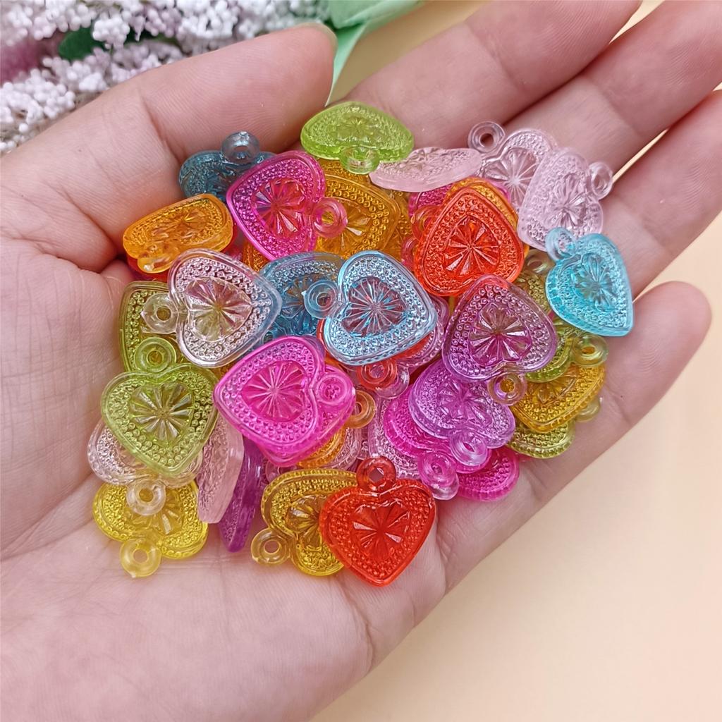 Home Party Supplies Hand-Beaded Mixed Color Flower Heart Shell Candy Candy Color DIY Loose Beads Beads With Hole Crafted 150Pcs for Jewelry Making