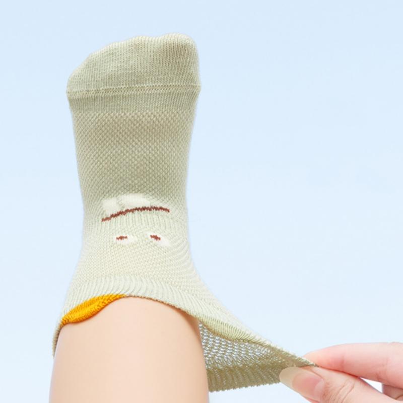 Детские сетчатые носки для новорожденных мальчиков и девочек с рисунком носки-тапочки дышащие нескользящие детские короткие носки-лодочки летние