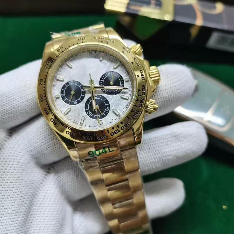 Мужские автоматические часы Laojia Daytona Зеленый Золотой Вселенная Хронограф