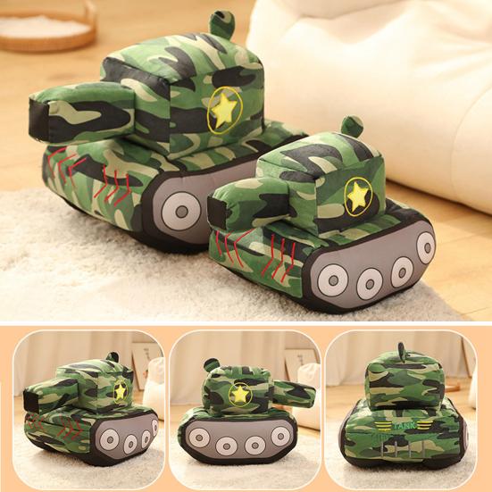 Tank Plush Toy Simulation Modeling Pentagram Pattern Camouflage Sleeping Accompany Hugging Cushion Children Plush Doll Pillow Toy Boys Toy Gift