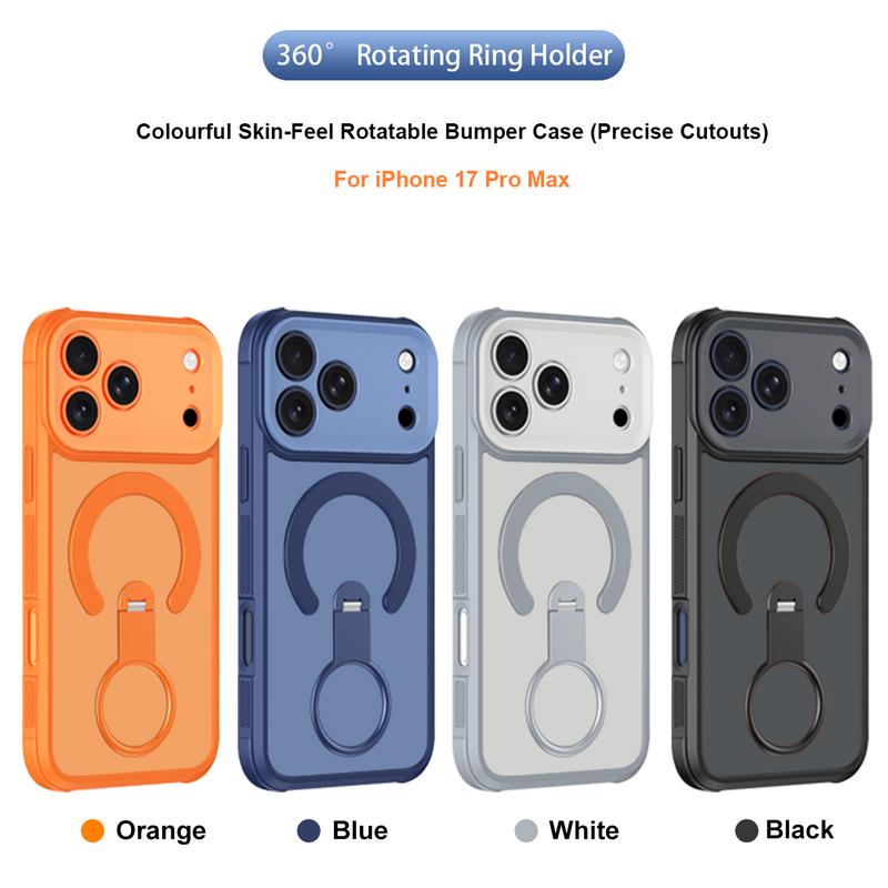 Магнитный чехол-подставка для Magsafe для iPhone 17 Pro Max 16 15 14 13, роскошный, с вращающимся на 360 градусов кольцом-держателем, защитный, противоударный