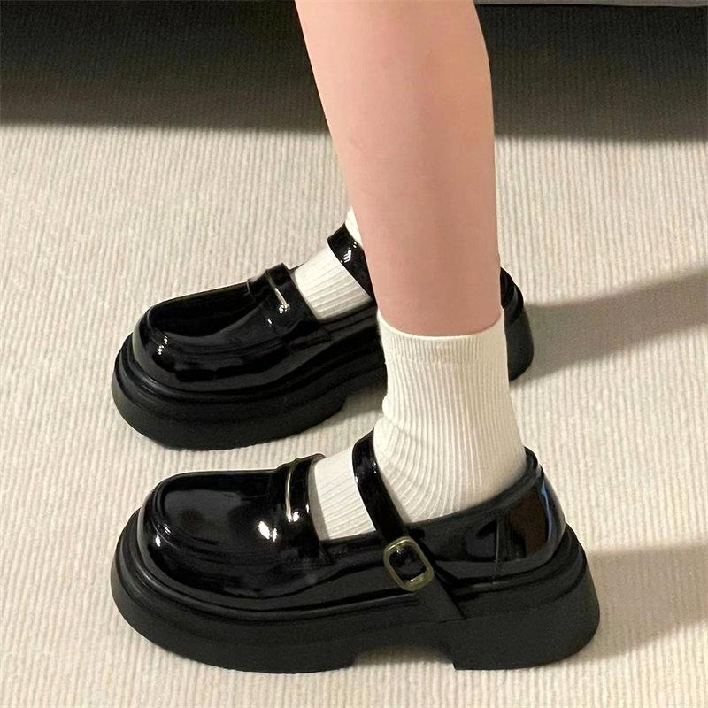 Модные лакированные туфли в стиле Лолиты для женщин 2024 года, готические туфли Мэри Джейн на платформе с круглым носком, женские классические туфли в стиле ретро на толстом каблуке для косплея