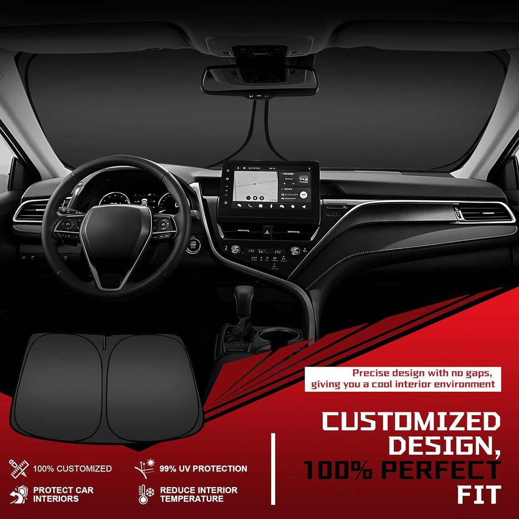 Windshield Visor for Honda Civic 2022 2023 Foldable Visor Suitable for Car Front Window Blocking Uv and Heat Car Interior Protective Cover Customized