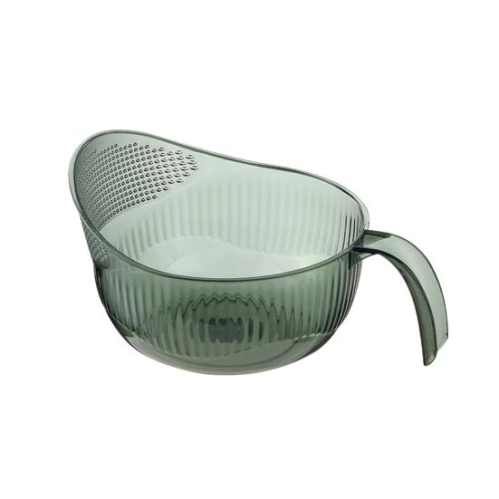 Многофункциональная сливная корзина с ручкой. Толстая, стабильная, полая, прозрачная, большая вместимость. Прозрачная миска для мытья фруктов и овощей. Кухонная дренажная корзина.