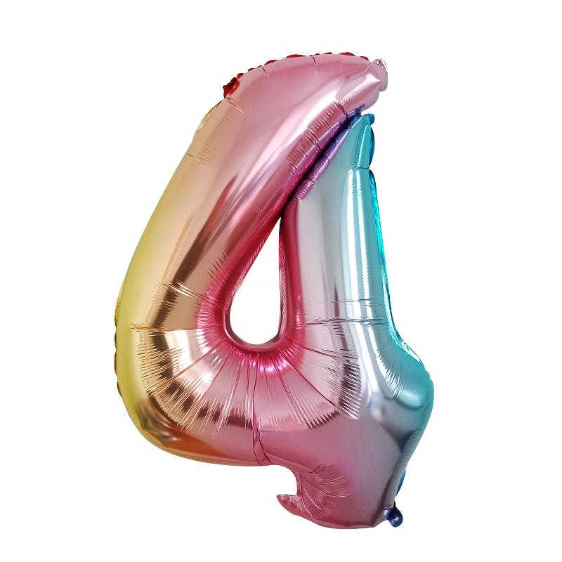 32-Inch US Number Birthday Party Balloons - Individual Aluminum Film