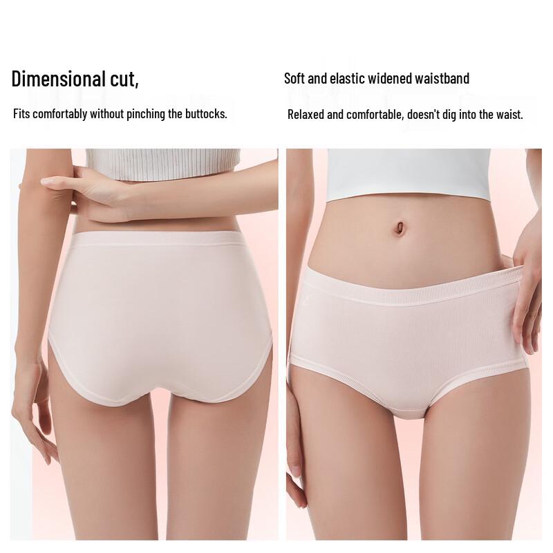 Etam Women's Seamless Combed Cotton Mid-High Waist Antibacterial Briefs