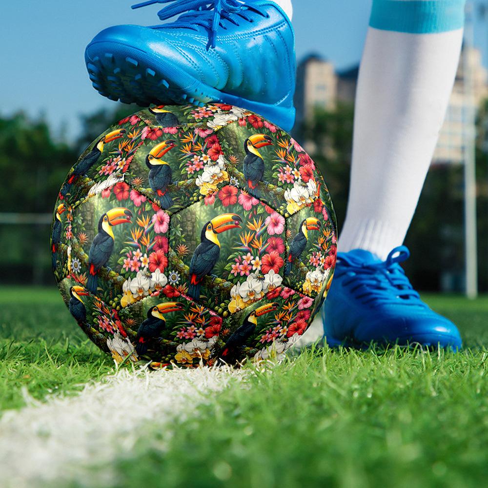 1pc Tropical Bird Paradise Durable Size 5 Soccer Ball Professional Match Training Football Indoor &Outdoor Sports Ball p6014