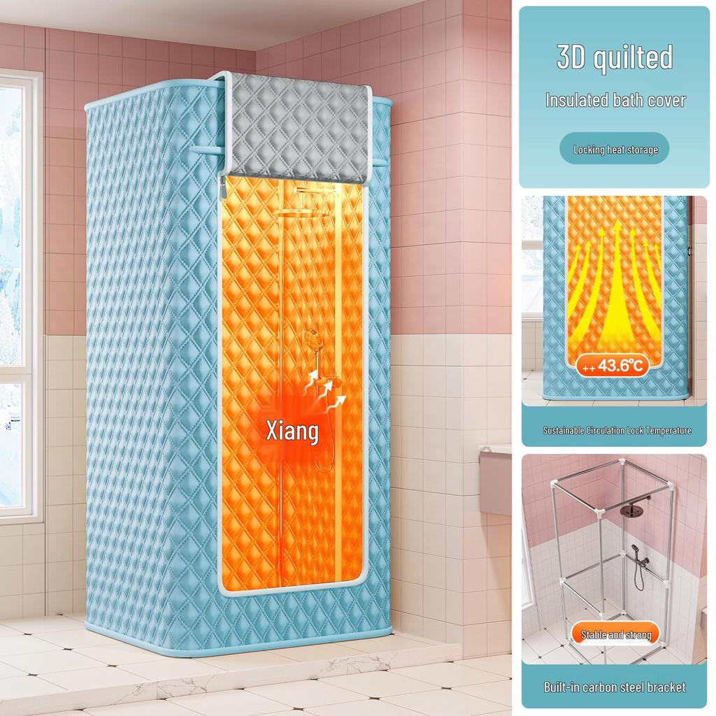 Стеганое водонепроницаемое покрытие для ванны: Зимний теплоизоляционный и морозозащитный душевой щиток