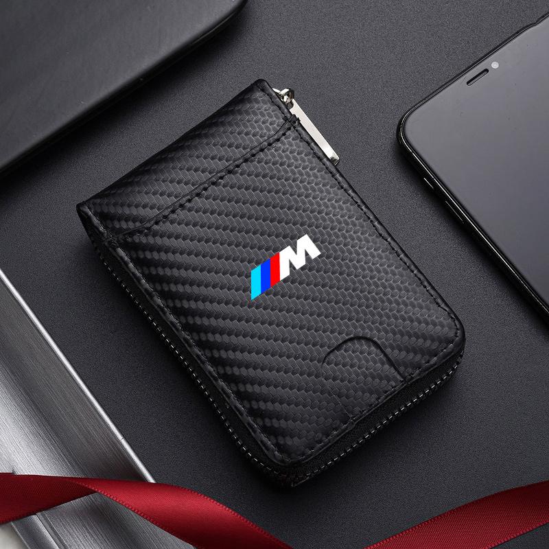 Car Carbon Fibre Patten Wallet Driver License Case Card Holder For BMW 50th Anniversary 1 3 5 7 series E83 F16 E70 BMW M M3 M5 dnsh52
