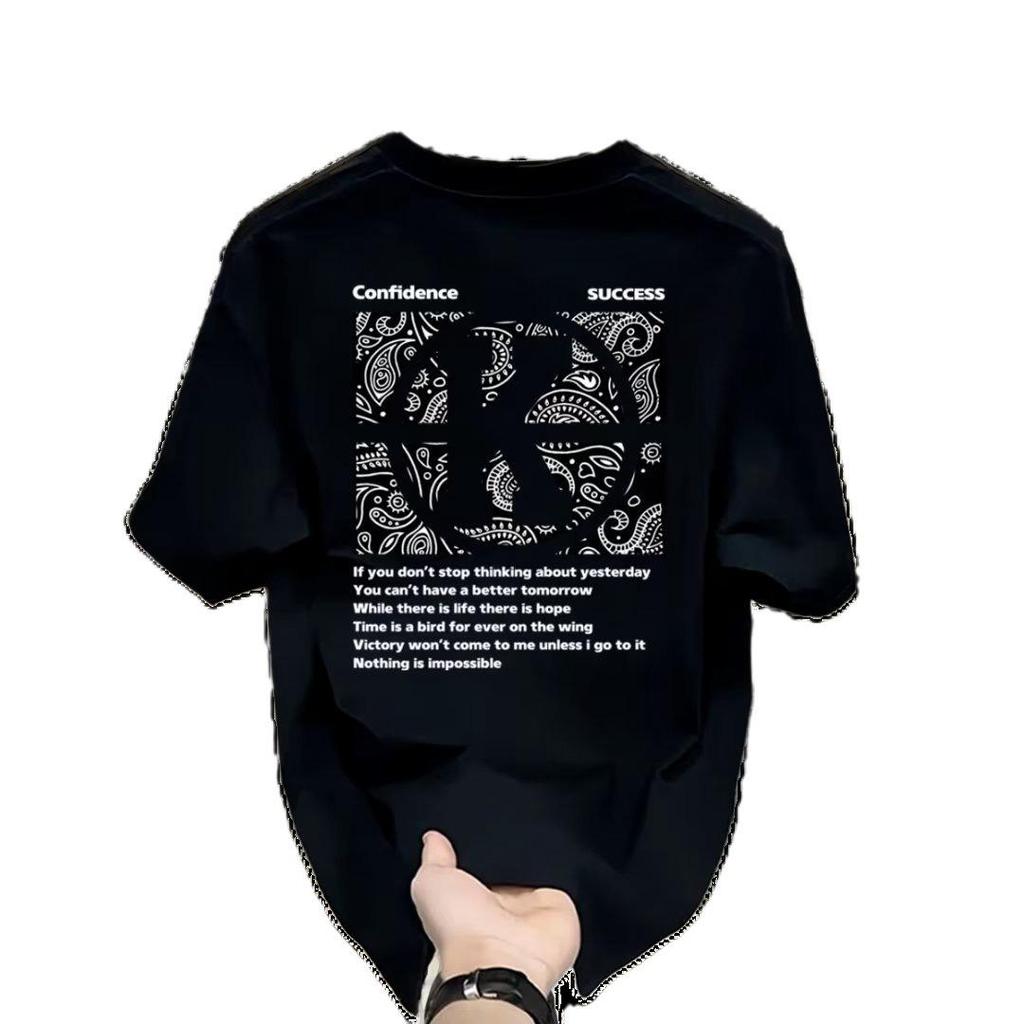 Большая летняя хлопковая футболка в европейском стиле, унисекс, с короткими рукавами, свободного кроя