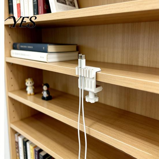 Durable Storage Solution 3D Printed Desk Clamp Cable Organizer, Cord Holder with Multiple Slots, Sturdy Wire Management Rack Rack, Anti-Slip Grip for