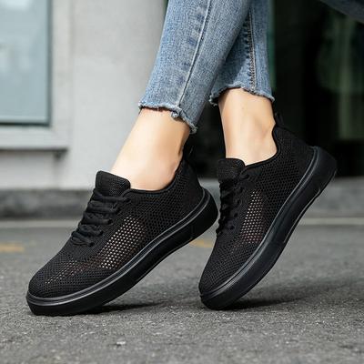 Женская обувь большого размера, обувь из летучего трикотажа, спортивная модная обувь, женская полая дышащая обувь для скейтборда, кроссовки для бега