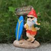 Surfboard Gnome Summer Garden Decorative Resin Statue Decoration