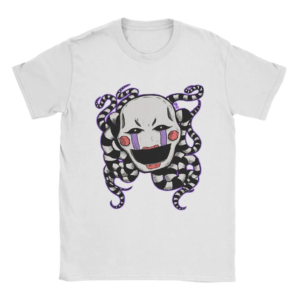 FNAF В Фредди Хлопковые Футболки Винтажные Футболки Y2k Кукла Марионетка Футболка Повседневная Свободная Футболка Потрясающая С короткими рукавами Унисекс