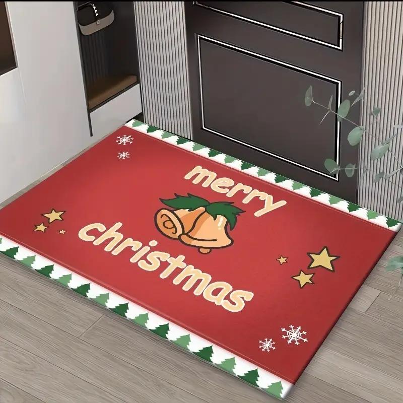 Christmas Collection Doormat Stain-Resistant and Durable Entrance Hallway Doormat Bathroom Rug Home Decor