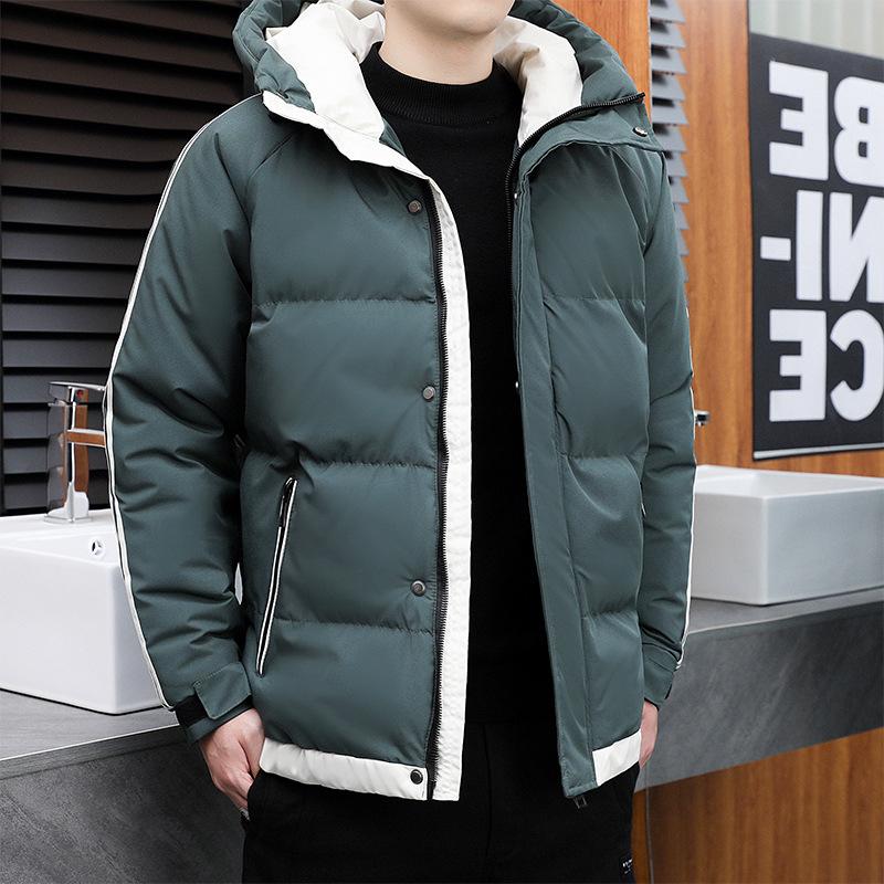 Стеганые куртки, которые носят зимой, утолщенные стеганые куртки для мужчин, зимняя корейская версия тренда, модный бренд, свободные стеганые куртки с капюшоном для мужчин